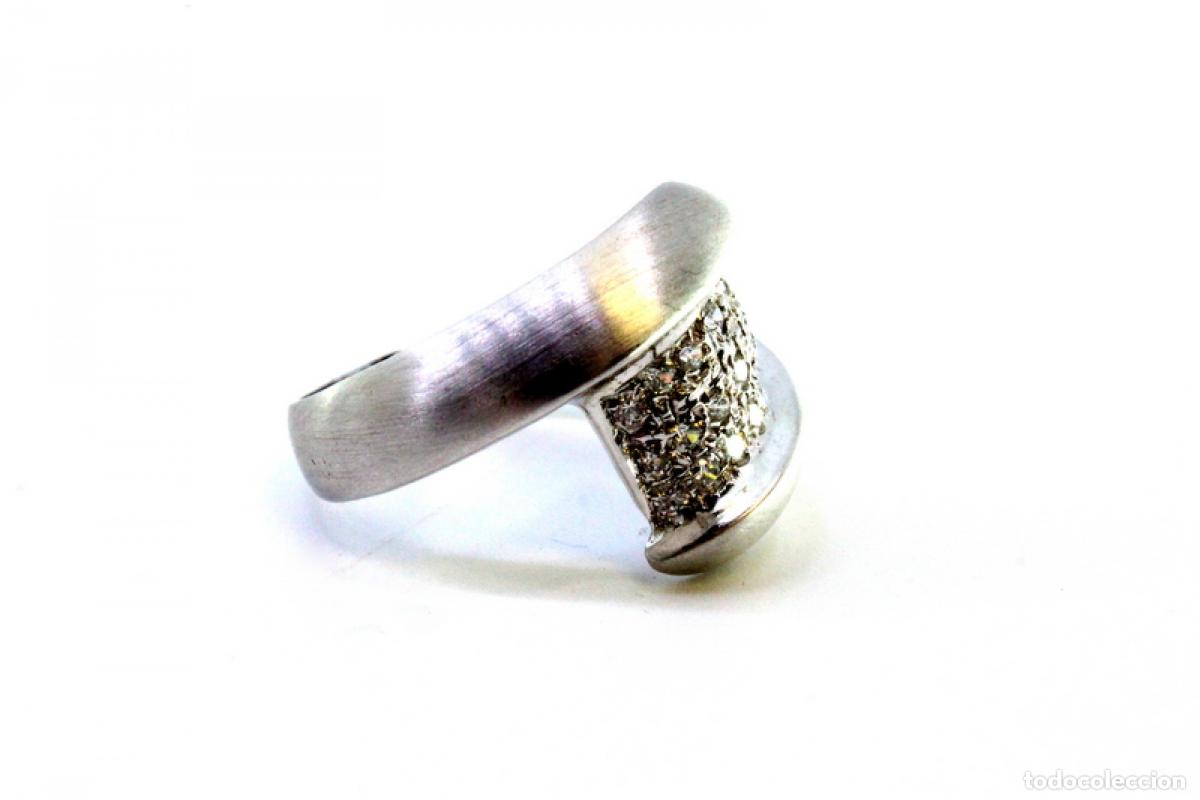 Joyeria: Anillo de oro blanco de 19,2K con diamantes. - Foto 5