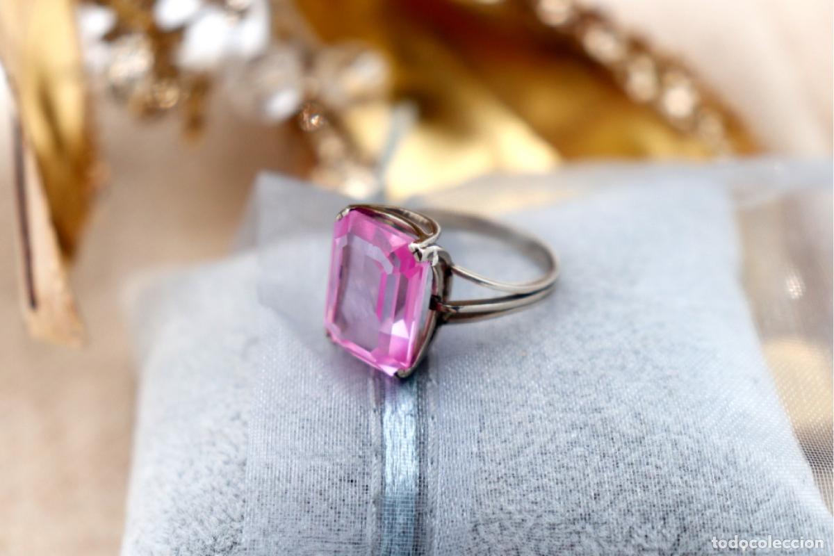Joyeria: Anillo de oro blanco de 19,2K con rub&iacute;. - Foto 5