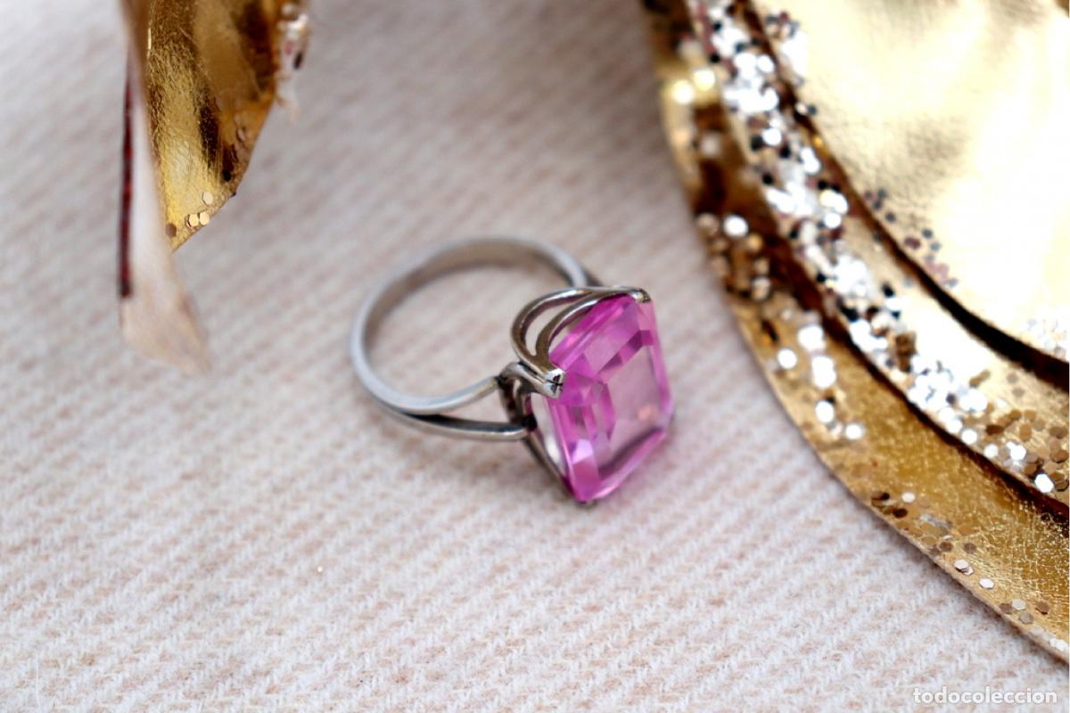 Joyeria: Anillo de oro blanco de 19,2K con rub&iacute;. - Foto 6