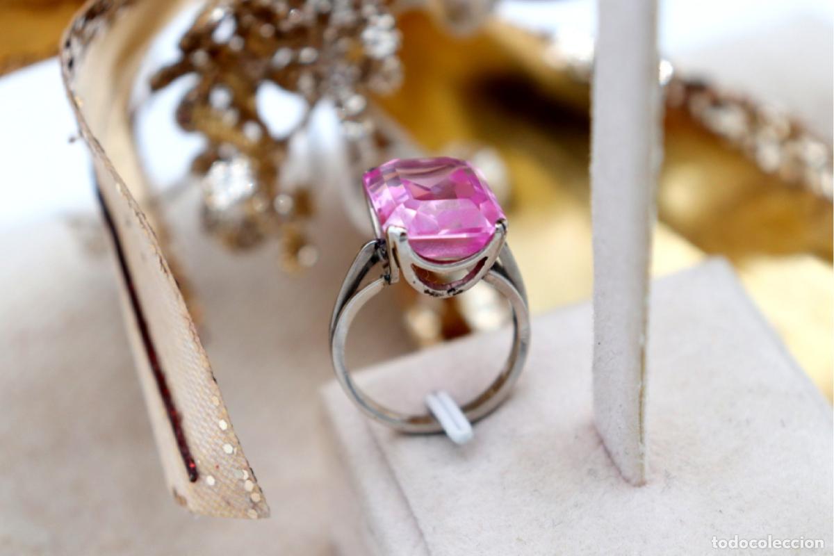 Joyeria: Anillo de oro blanco de 19,2K con rub&iacute;. - Foto 7