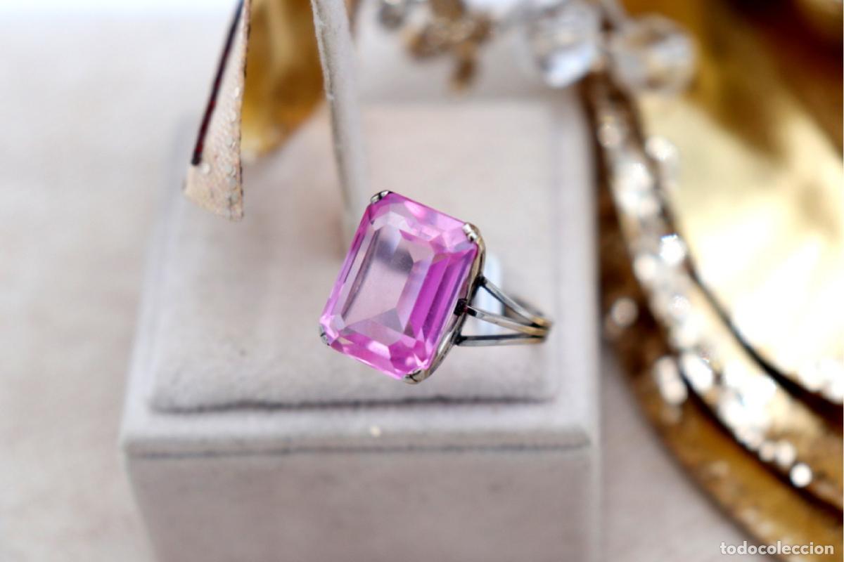 Joyeria: Anillo de oro blanco de 19,2K con rub&iacute;. - Foto 8