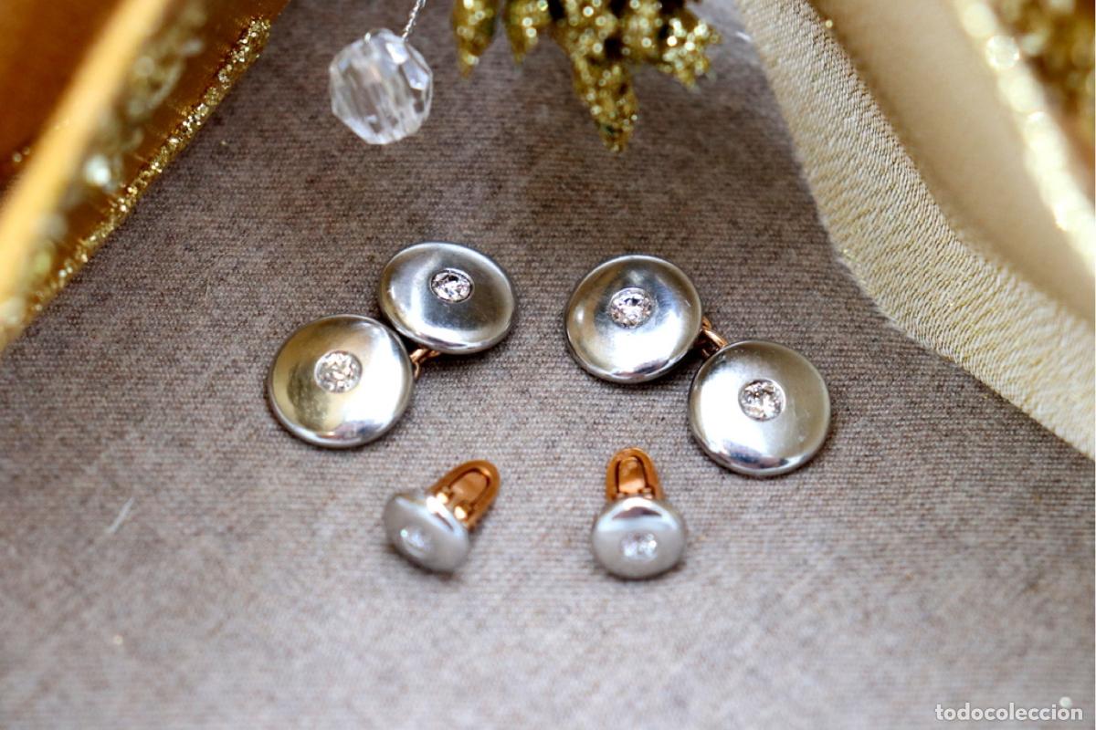 Joyeria: Gemelos de oro de 19,2 quilates con diamantes - Foto 5