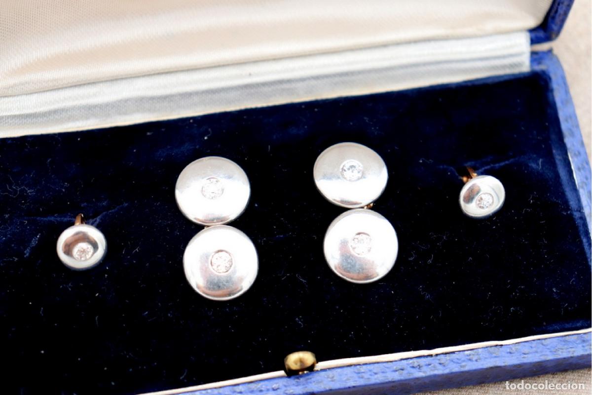 Joyeria: Gemelos de oro de 19,2 quilates con diamantes - Foto 6