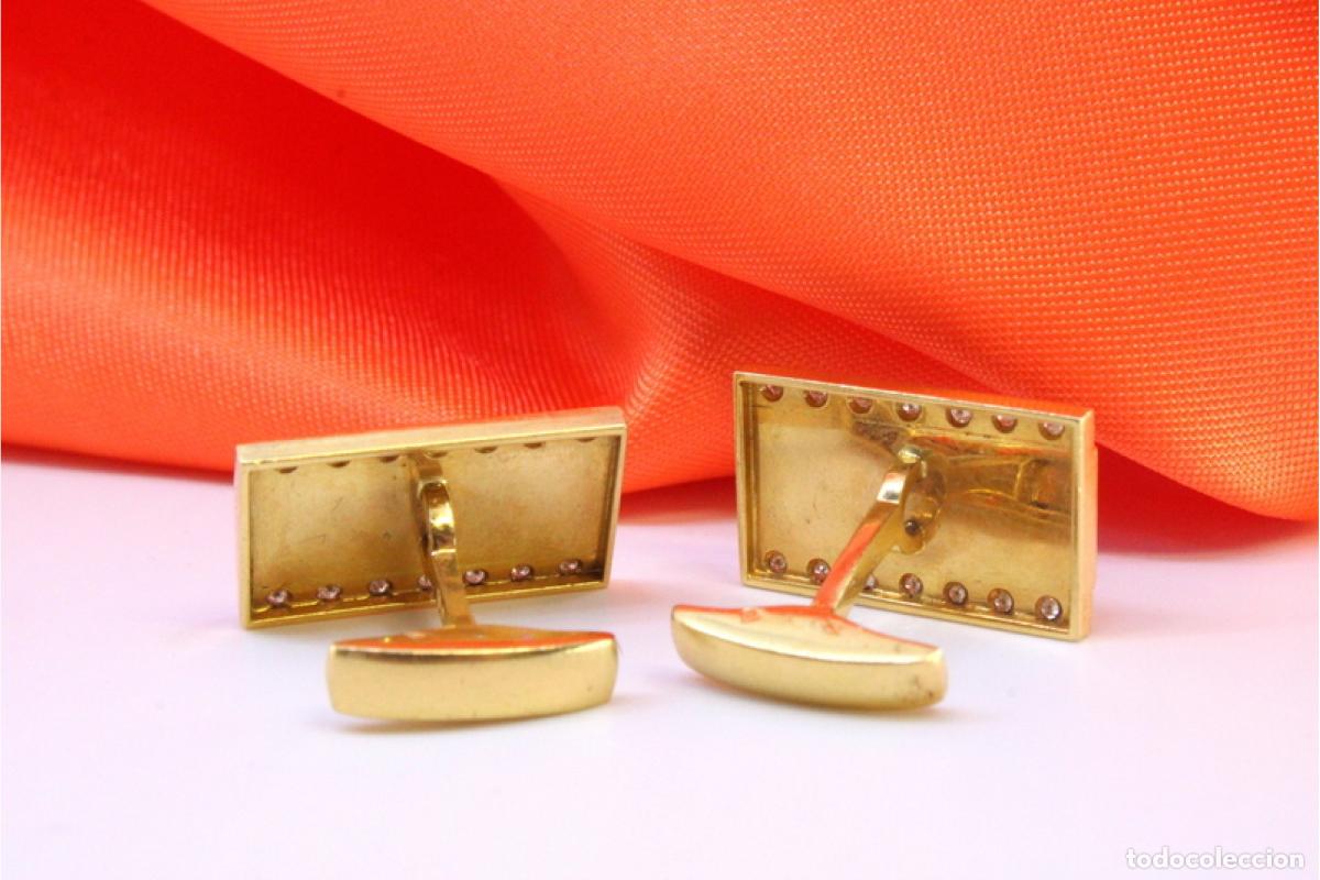 Joyeria: Gemelos de oro de 19,2 quilates con diamantes - Foto 3