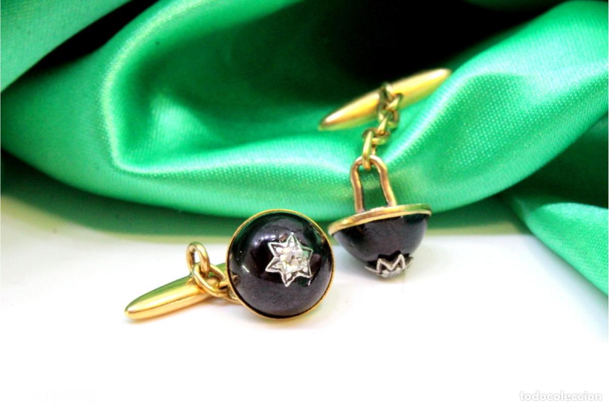 Joyeria: Gemelos de oro de 19,2 quilates con diamantes - Foto 2