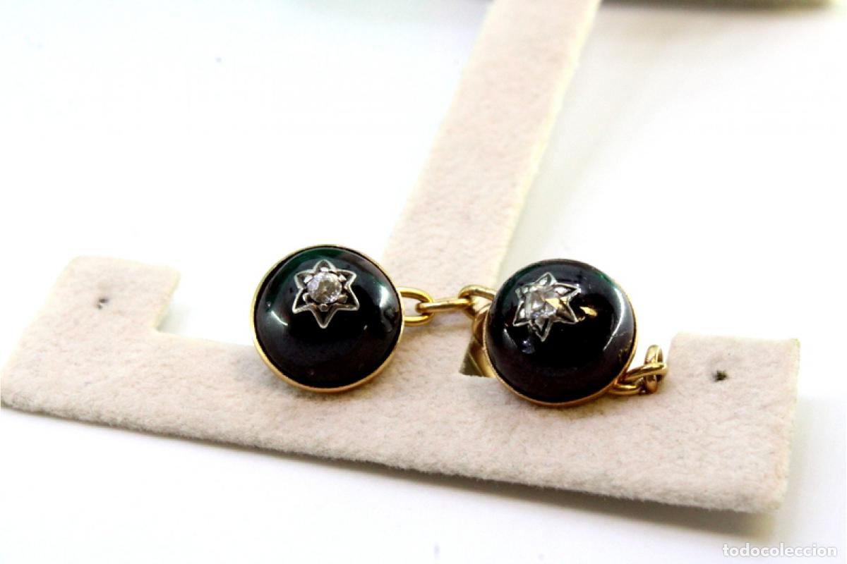 Joyeria: Gemelos de oro de 19,2 quilates con diamantes - Foto 3