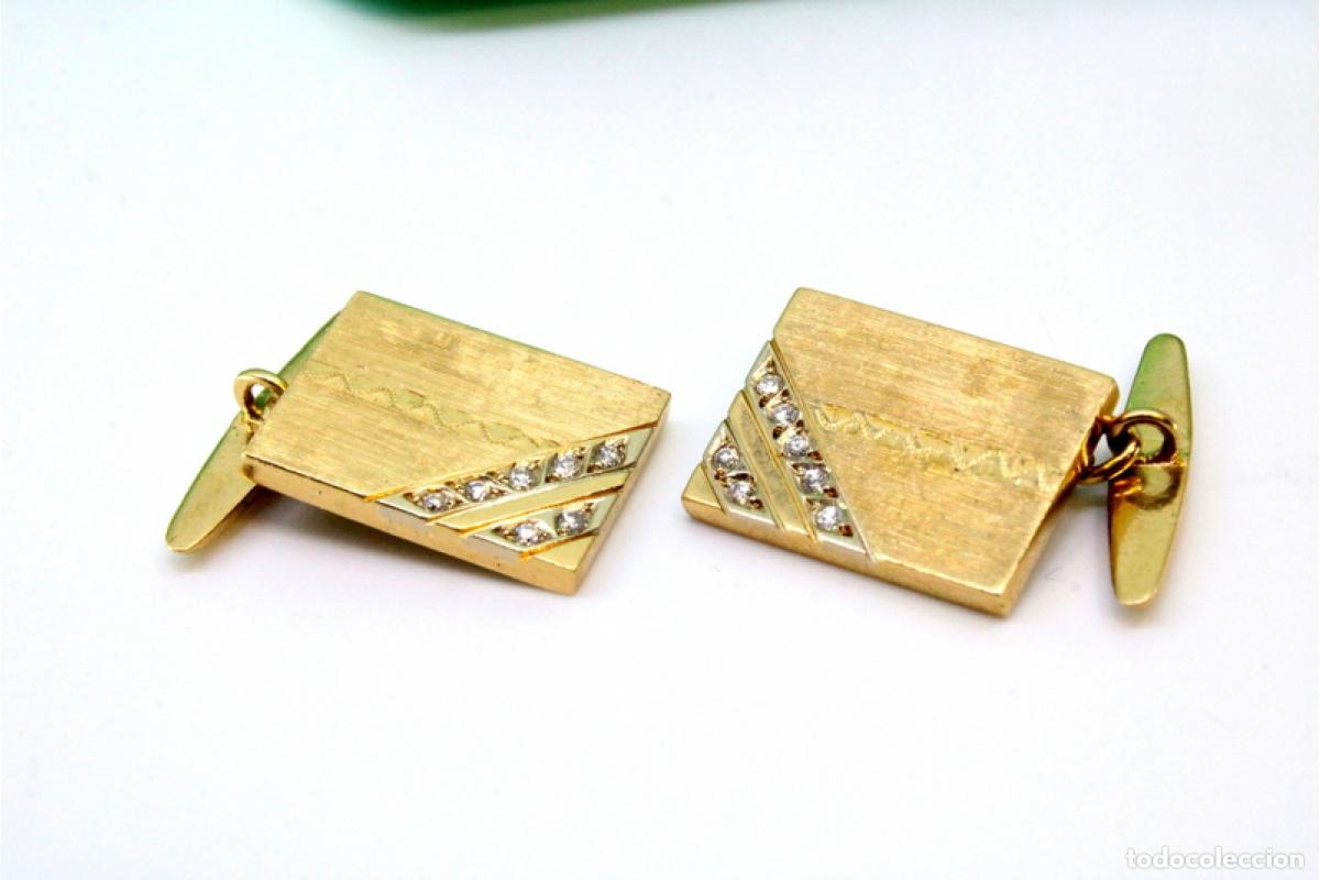 Joyeria: Gemelos de oro de 19,2 quilates con diamantes - Foto 4