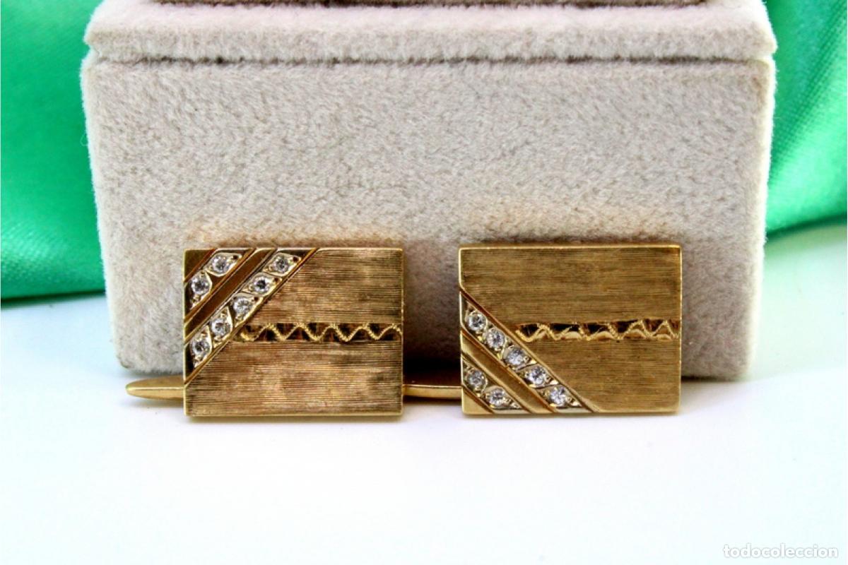 Joyeria: Gemelos de oro de 19,2 quilates con diamantes - Foto 5