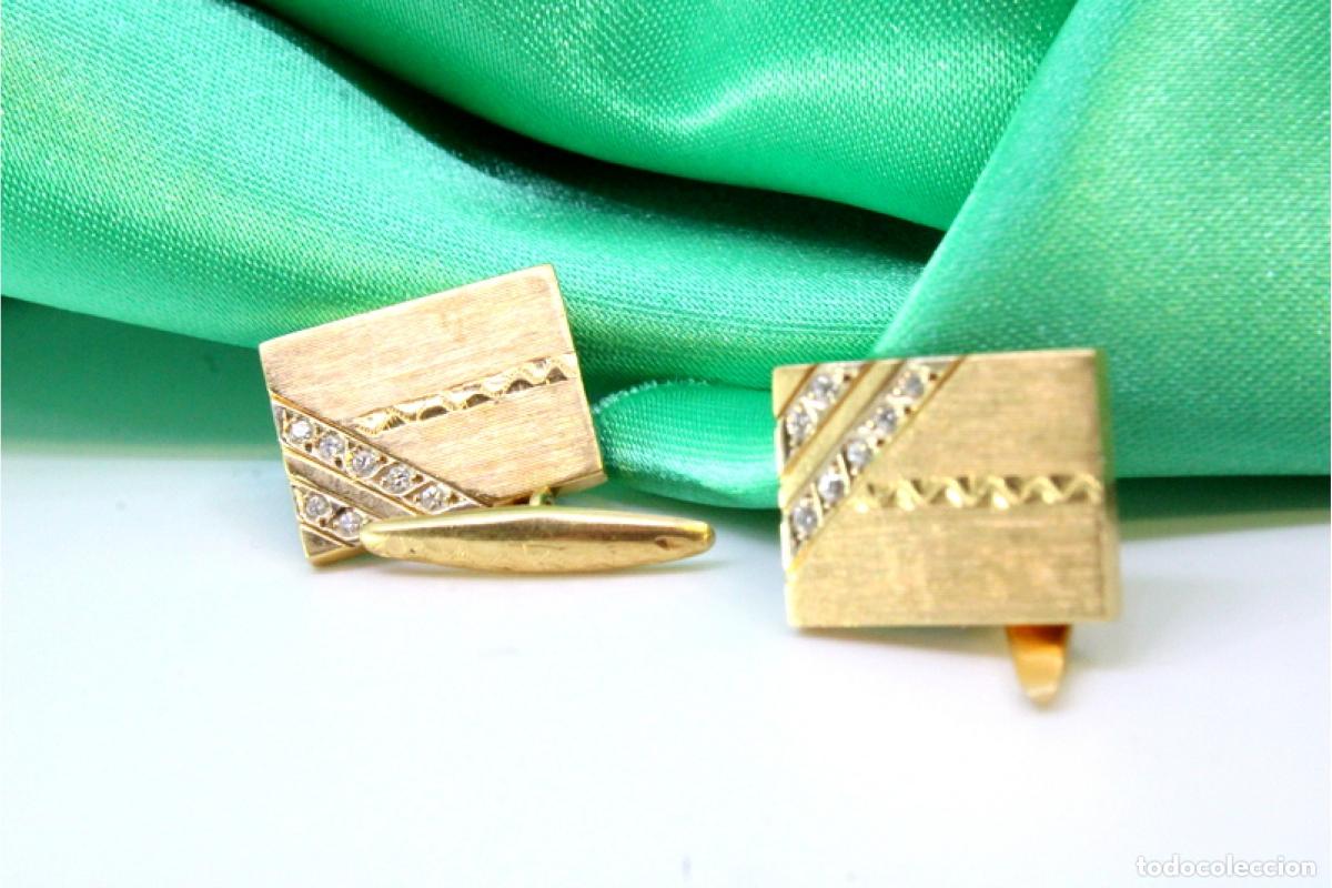 Joyeria: Gemelos de oro de 19,2 quilates con diamantes - Foto 6