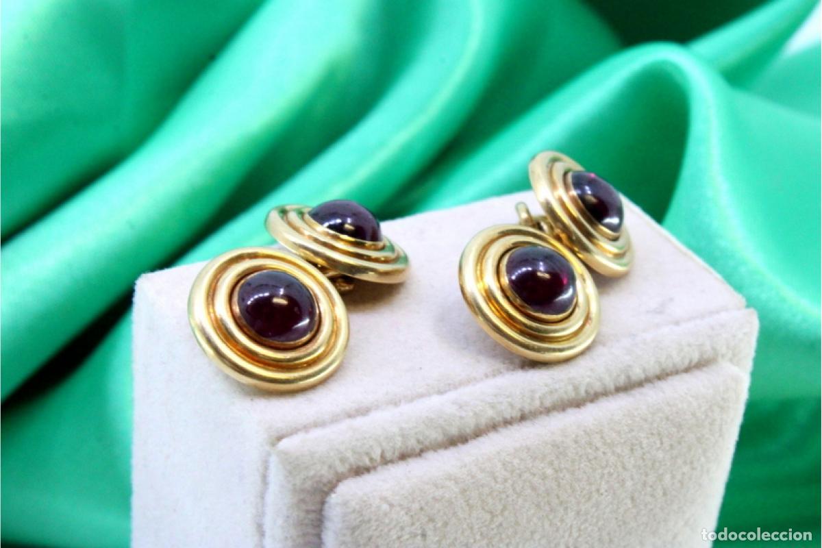 Joyeria: Gemelos de oro de 19,2 quilates con granates - Foto 3