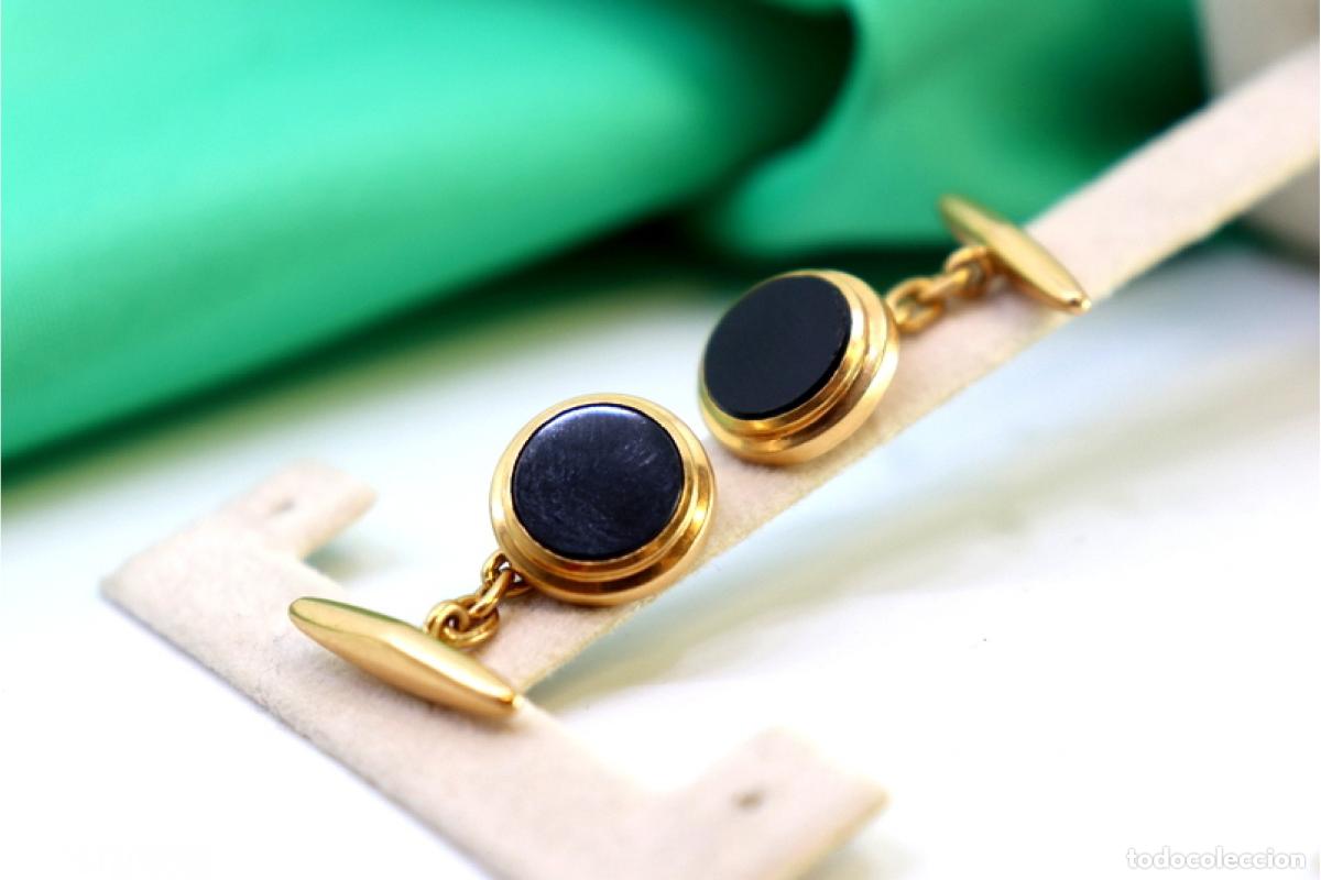 Joyeria: Gemelos de oro de 19,2 quilates con &oacute;nix - Foto 4