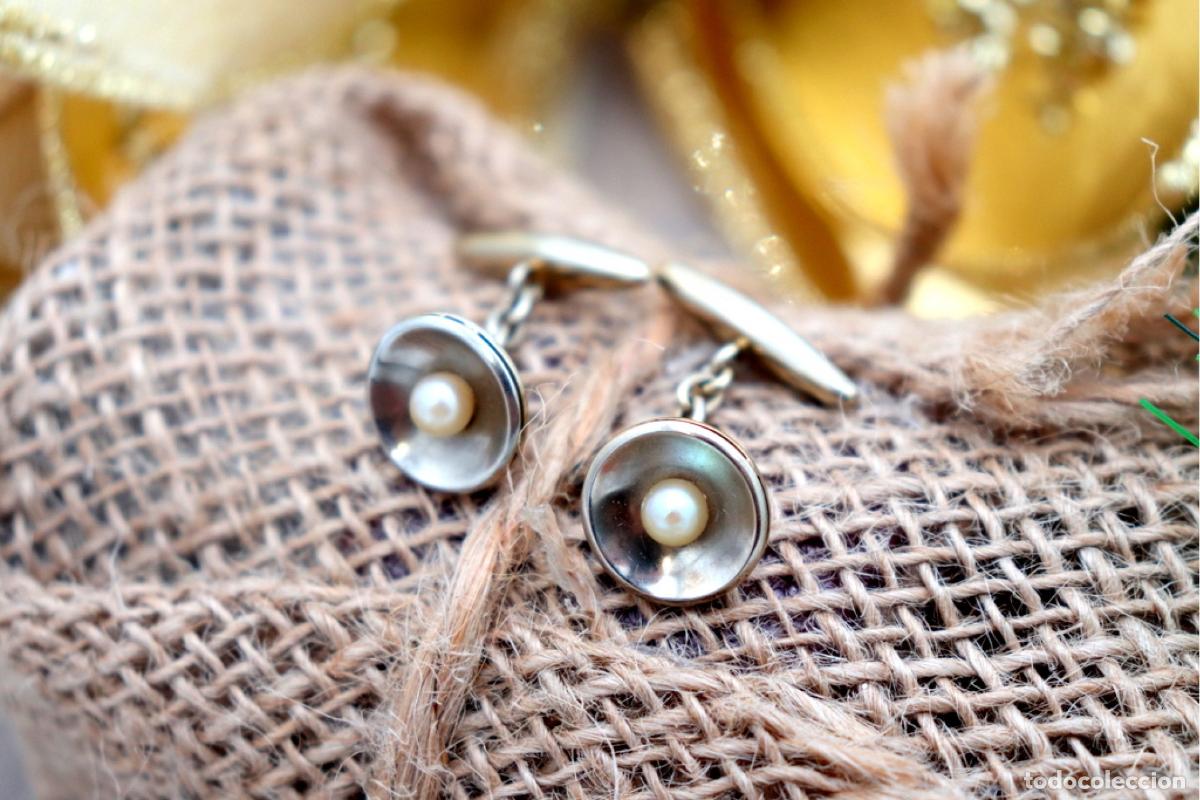 Joyeria: Gemelos de oro de 19,2 quilates con perlas - Foto 4