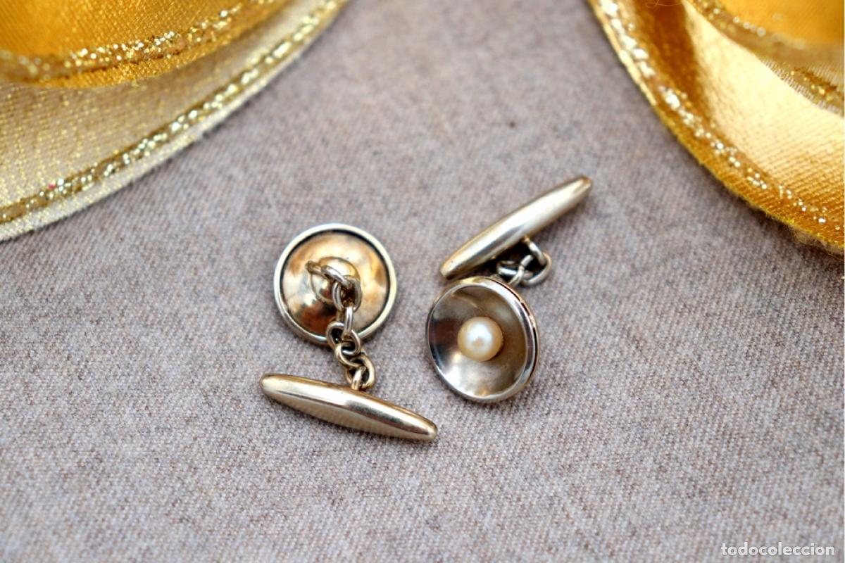 Joyeria: Gemelos de oro de 19,2 quilates con perlas - Foto 5