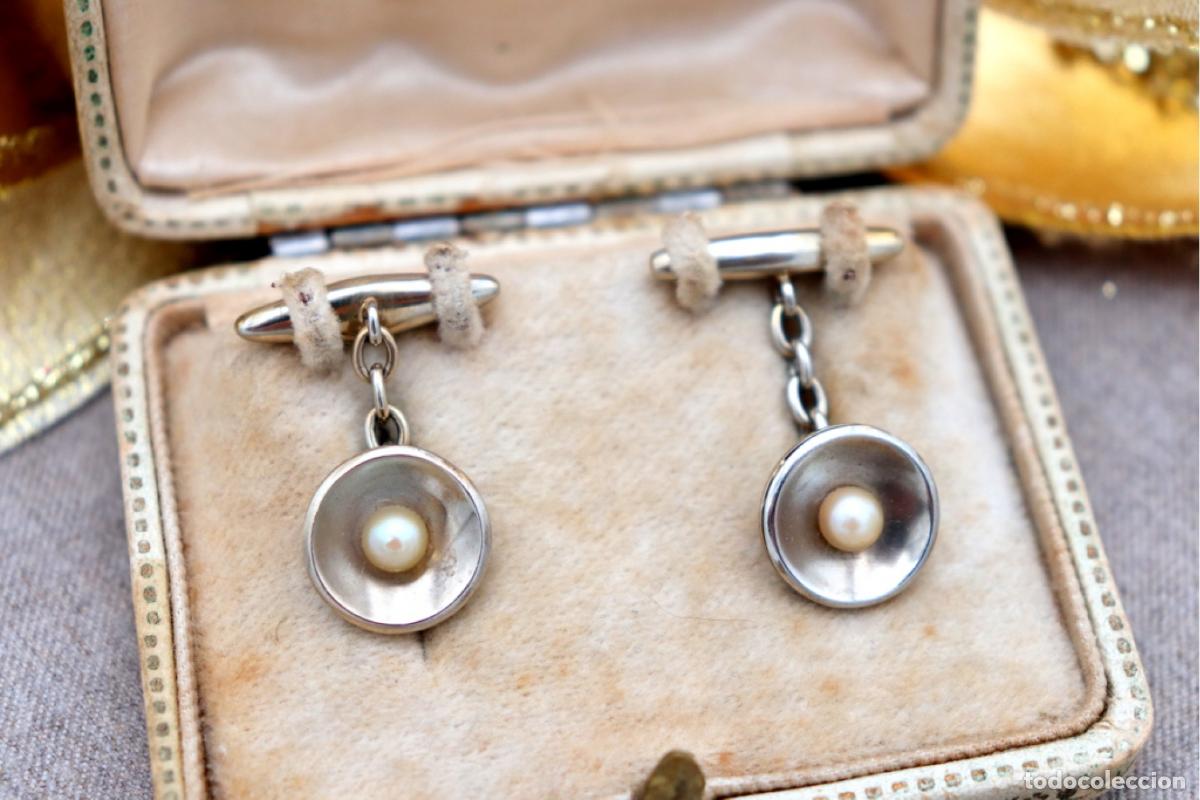 Joyeria: Gemelos de oro de 19,2 quilates con perlas - Foto 6