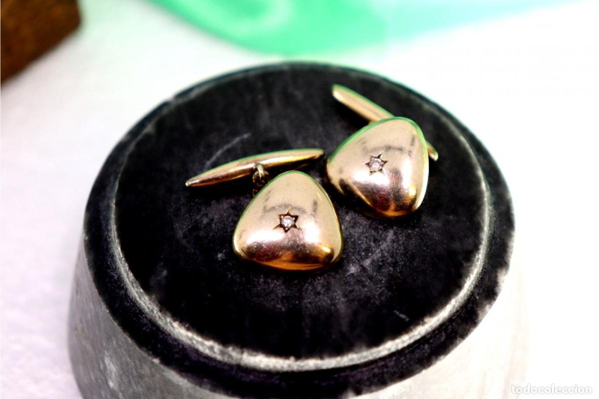 Joyeria: Gemelos en oro blanco de 19,2K con diamantes. - Foto 5