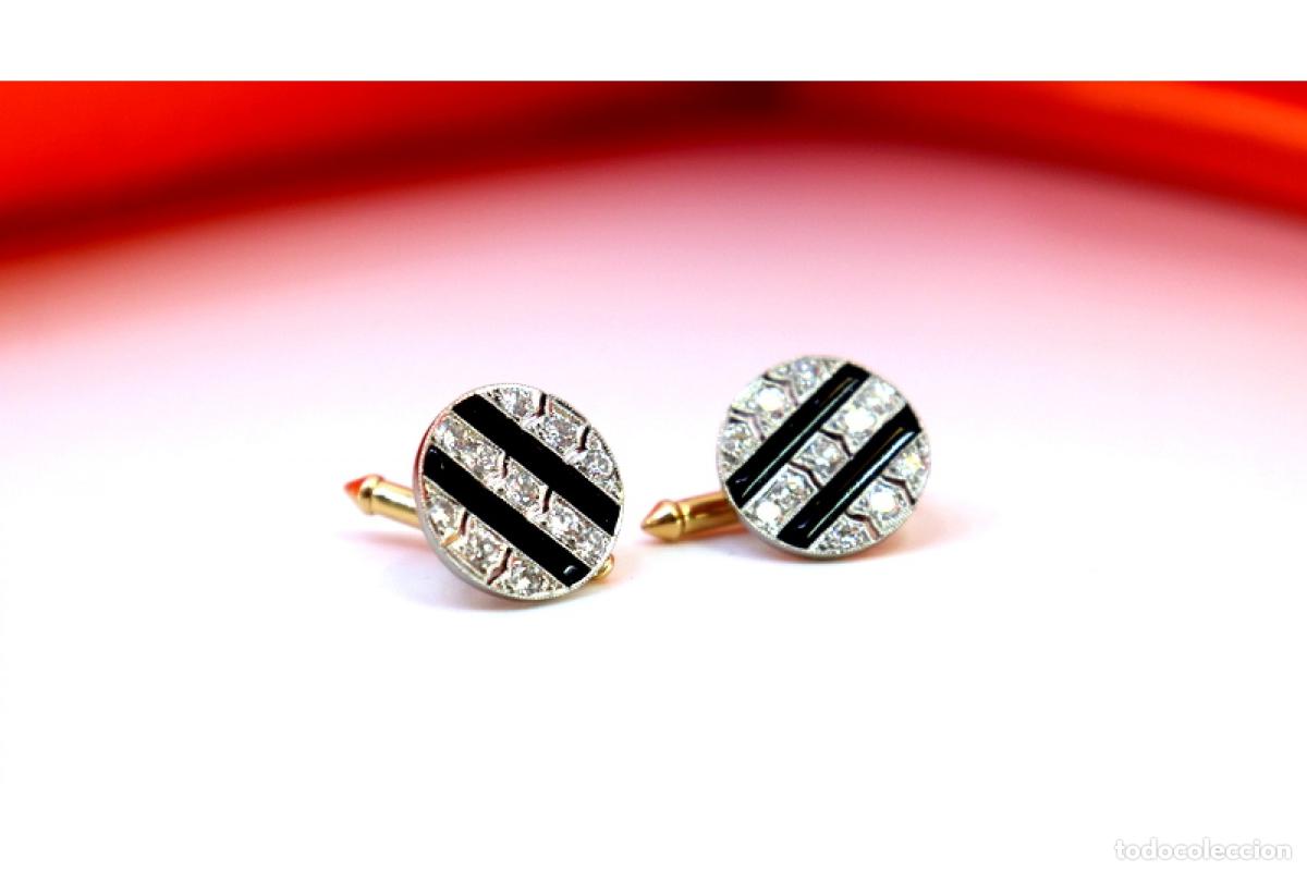 Joyeria: Gemelos de oro y platino con diamantes. - Foto 3