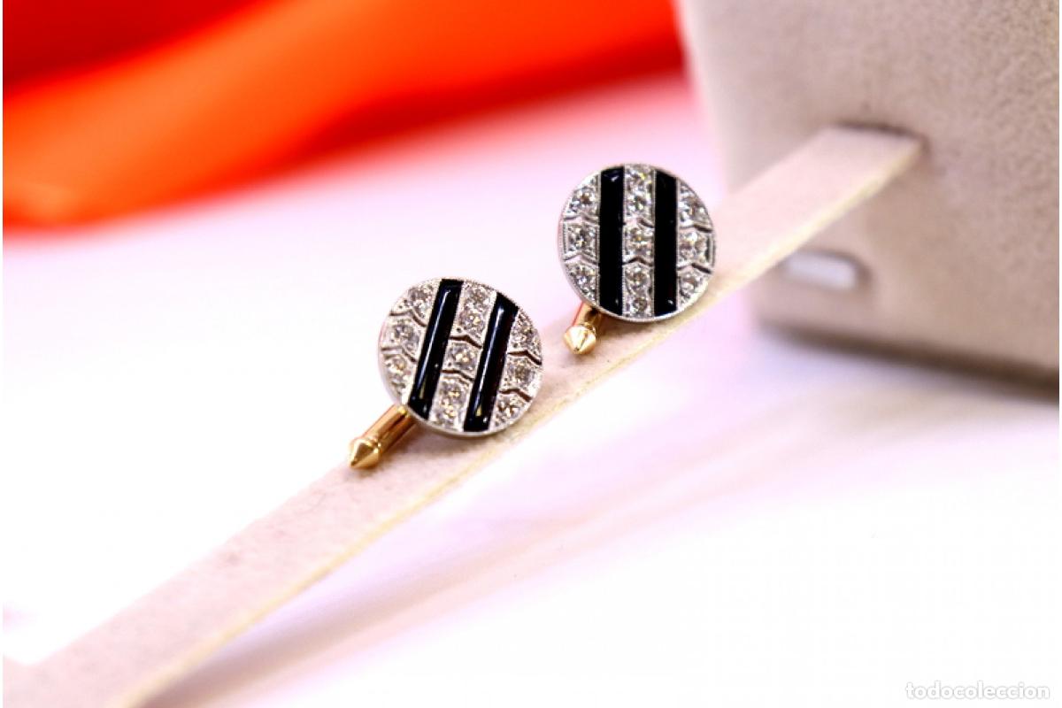 Joyeria: Gemelos de oro y platino con diamantes. - Foto 1
