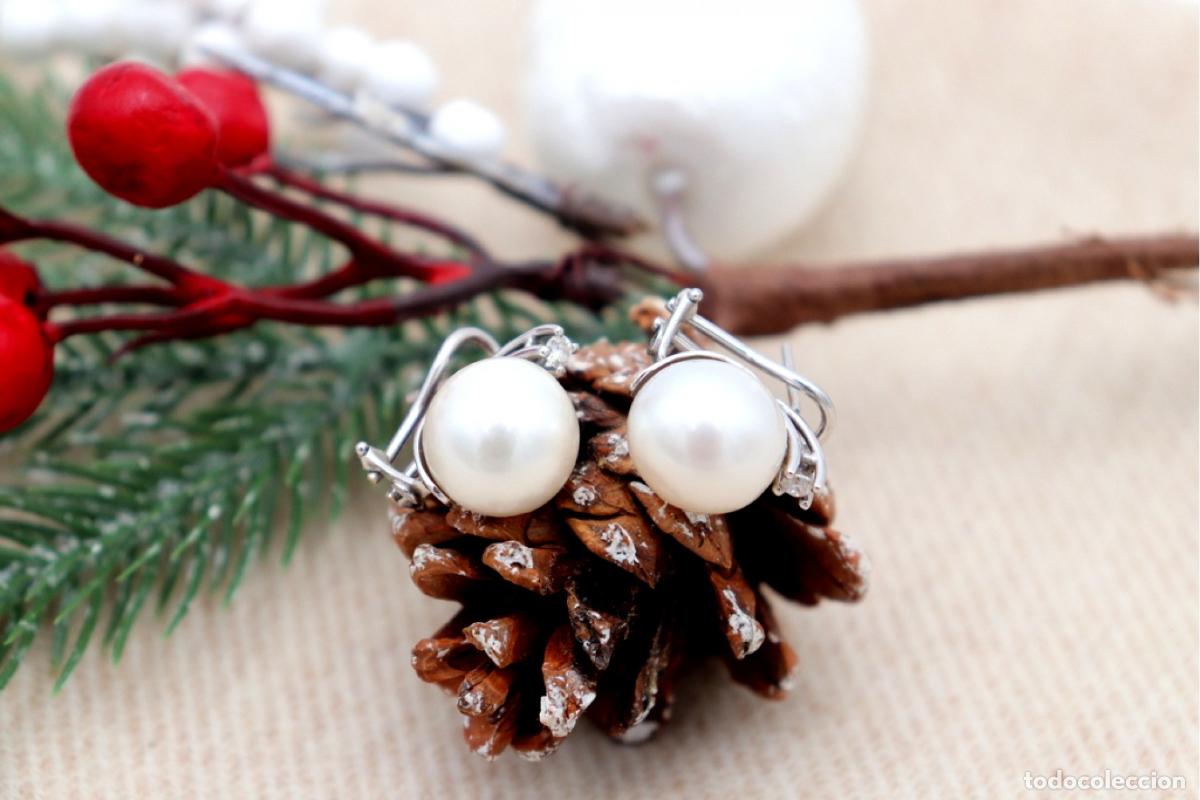 Joyeria: Pendientes de oro de 18 quilates con diamantes y perlas - Foto 2