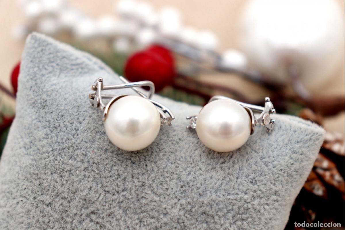 Joyeria: Pendientes de oro de 18 quilates con diamantes y perlas - Foto 3