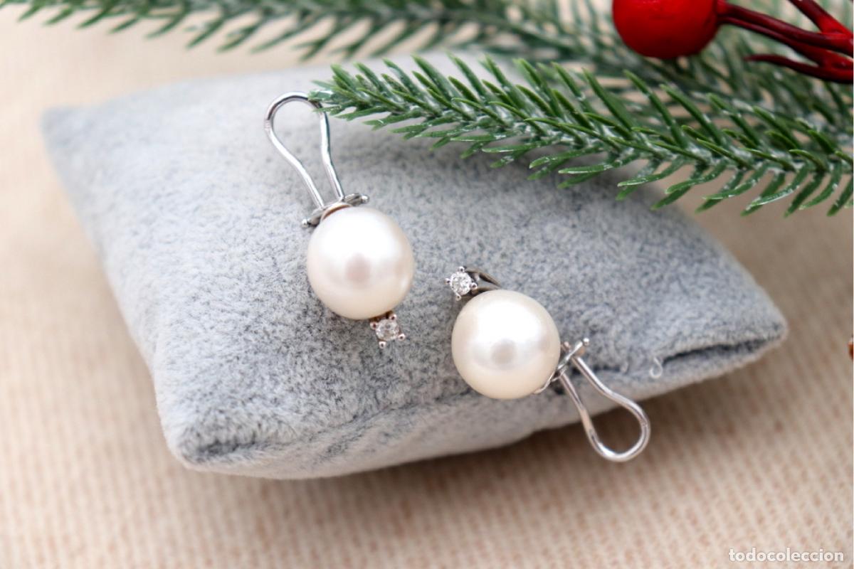 Joyeria: Pendientes de oro de 18 quilates con diamantes y perlas - Foto 5