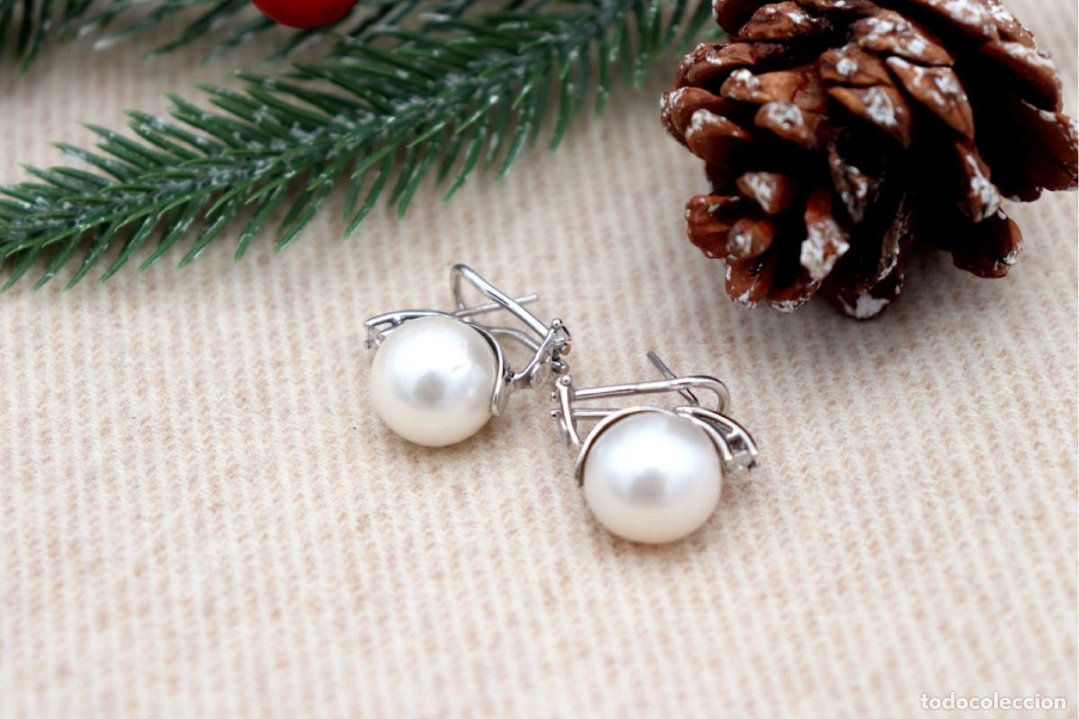 Joyeria: Pendientes de oro de 18 quilates con diamantes y perlas - Foto 1