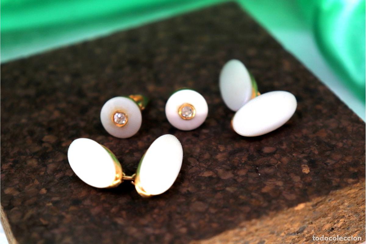 Joyeria: Gemelos de oro de 19,2 quilates con diamantes - Foto 5