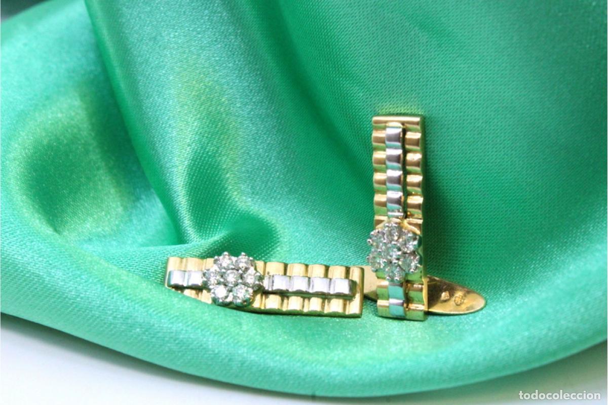 Joyeria: Gemelos de oro de 19,2 quilates con diamantes - Foto 4