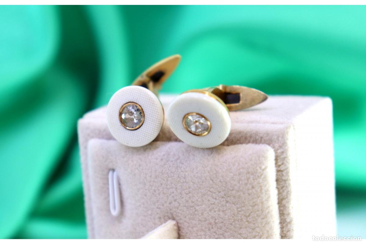 Joyeria: Gemelos de oro de 19,2 quilates con diamantes - Foto 2