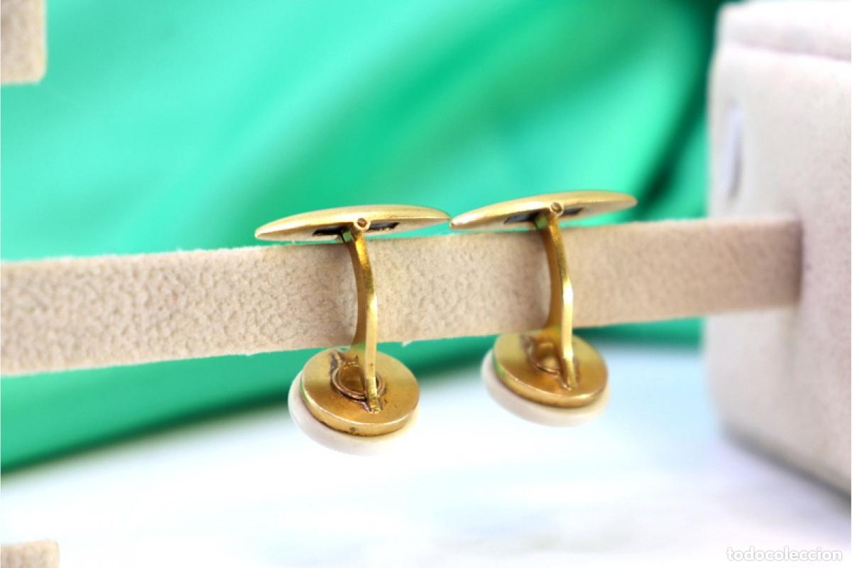 Joyeria: Gemelos de oro de 19,2 quilates con diamantes - Foto 4