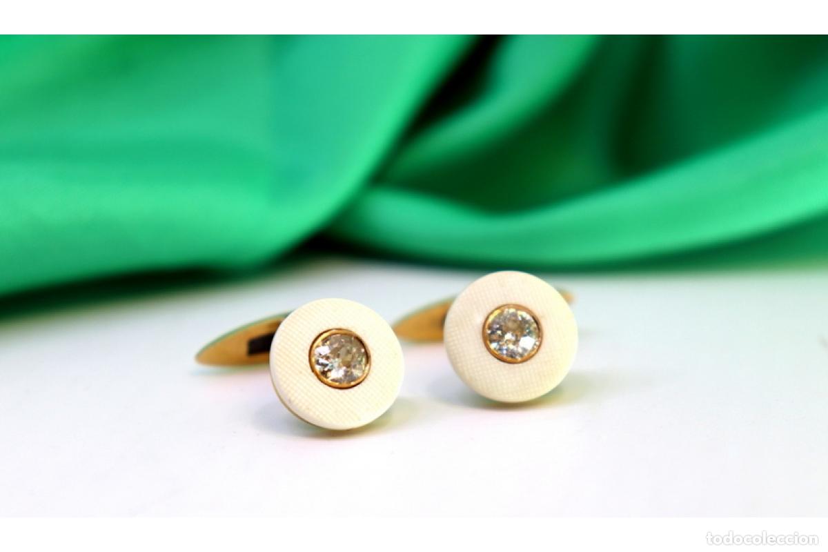 Joyeria: Gemelos de oro de 19,2 quilates con diamantes - Foto 5