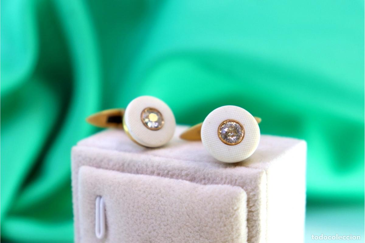 Joyeria: Gemelos de oro de 19,2 quilates con diamantes - Foto 1