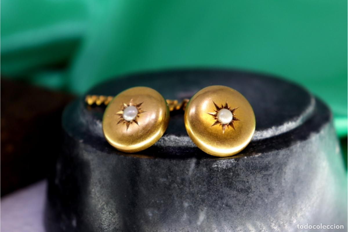 Joyeria: Gemelos de oro de 19,2 quilates con perlas - Foto 1