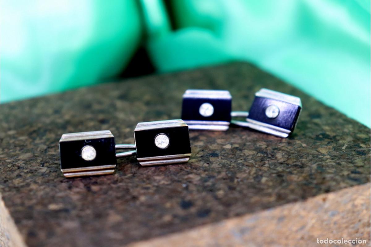 Joyeria: Gemelos en platino, &oacute;nix y diamantes. - Foto 2
