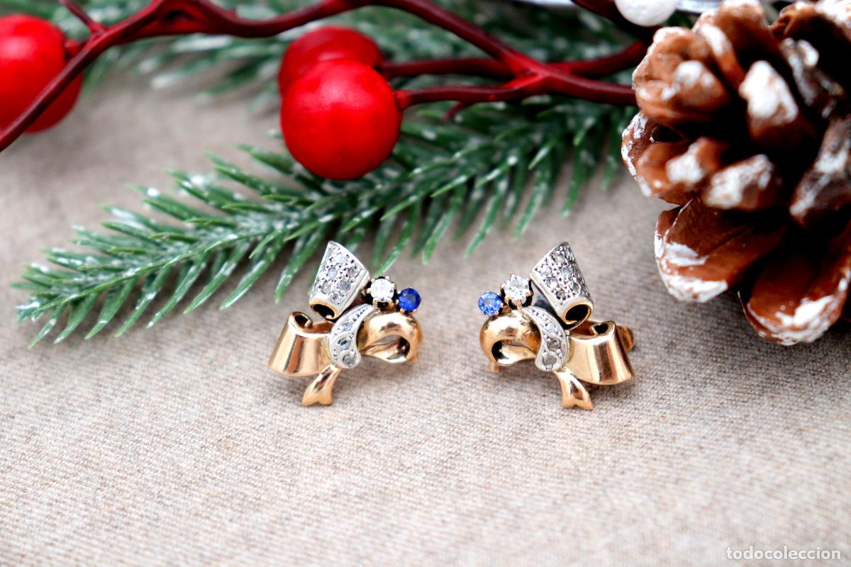 Joyeria: Pendientes de oro de 19,2 quilates con diamantes - Foto 2