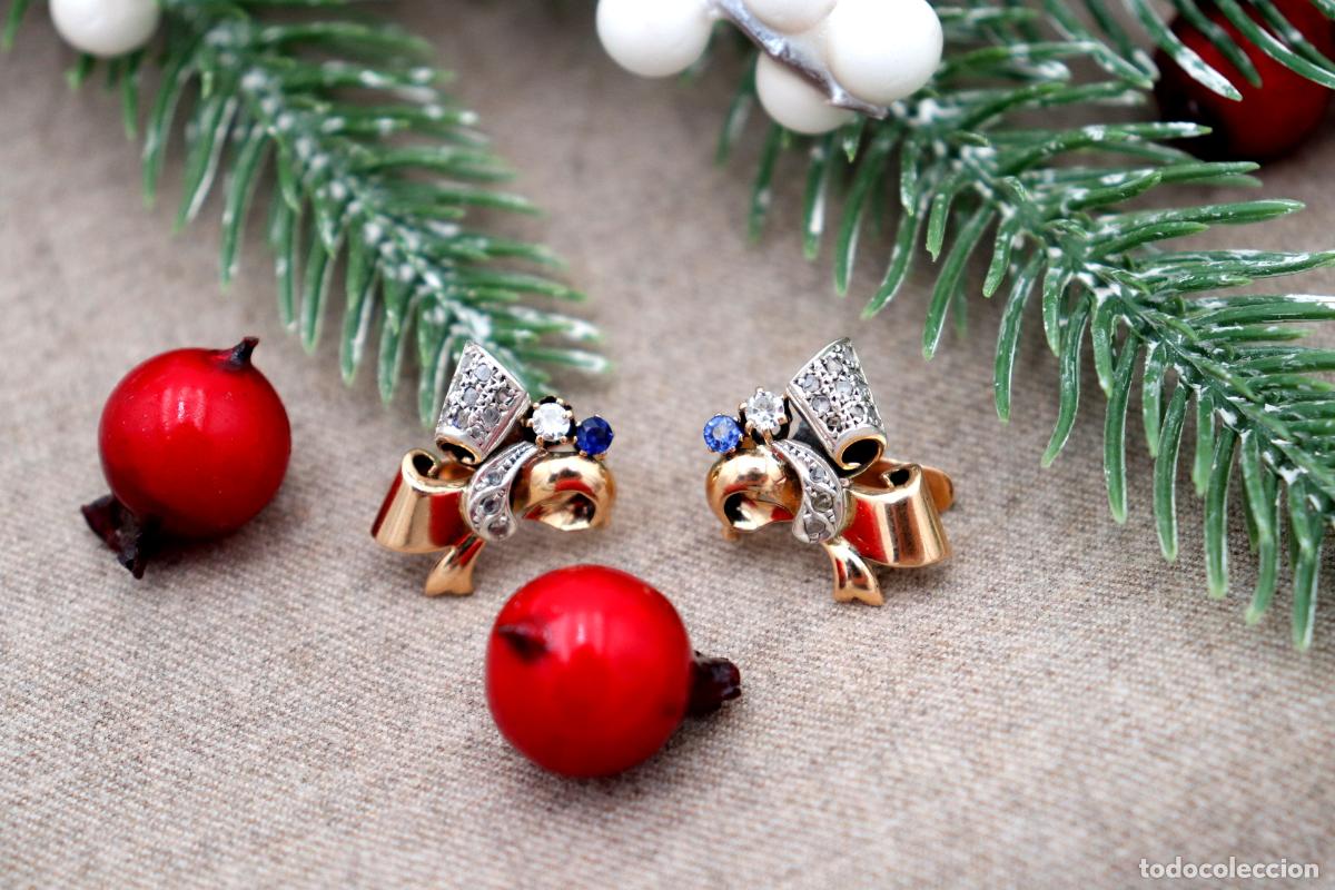 Joyeria: Pendientes de oro de 19,2 quilates con diamantes - Foto 3