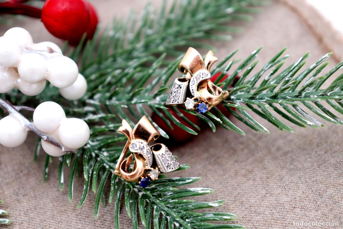 Joyeria: Pendientes de oro de 19,2 quilates con diamantes - Foto 4