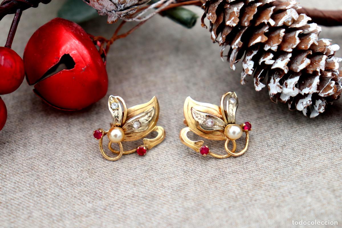 Joyeria: Pendientes de oro de 19,2 quilates con diamantes - Foto 2