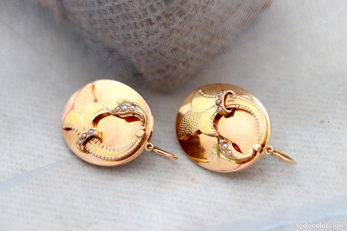 Joyeria: Pendientes de oro de 19,2 quilates con perlas - Foto 3