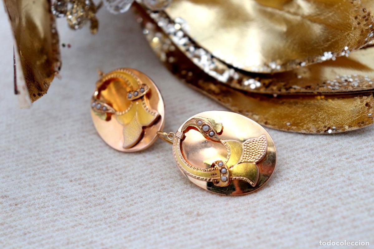 Joyeria: Pendientes de oro de 19,2 quilates con perlas - Foto 5