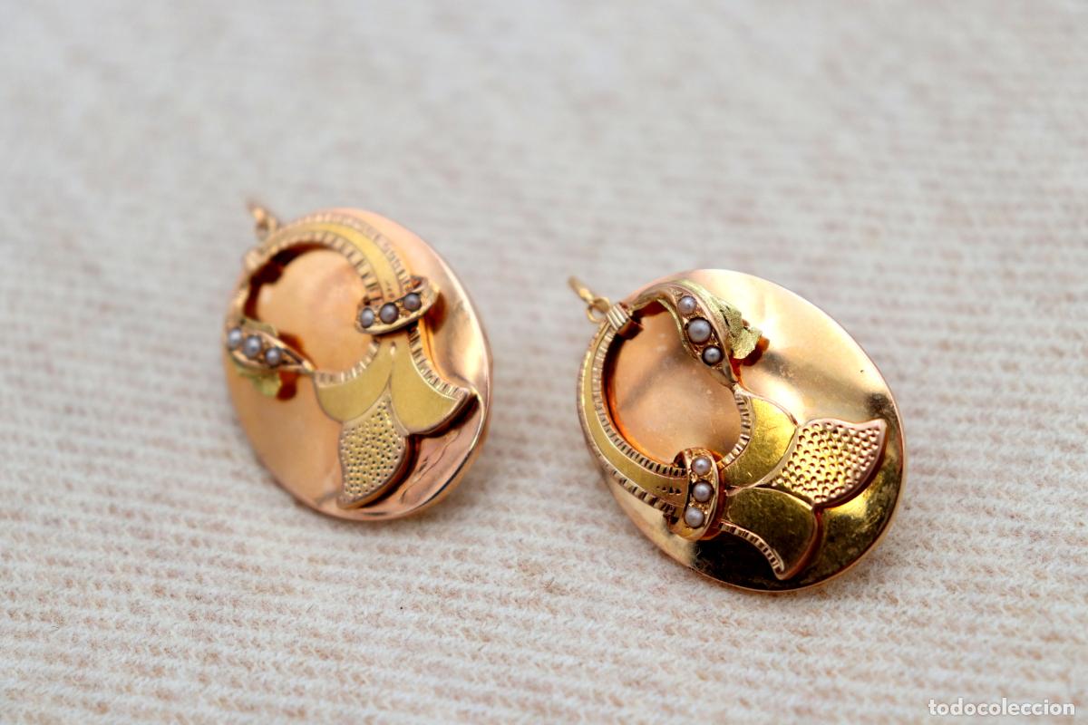 Joyeria: Pendientes de oro de 19,2 quilates con perlas - Foto 6
