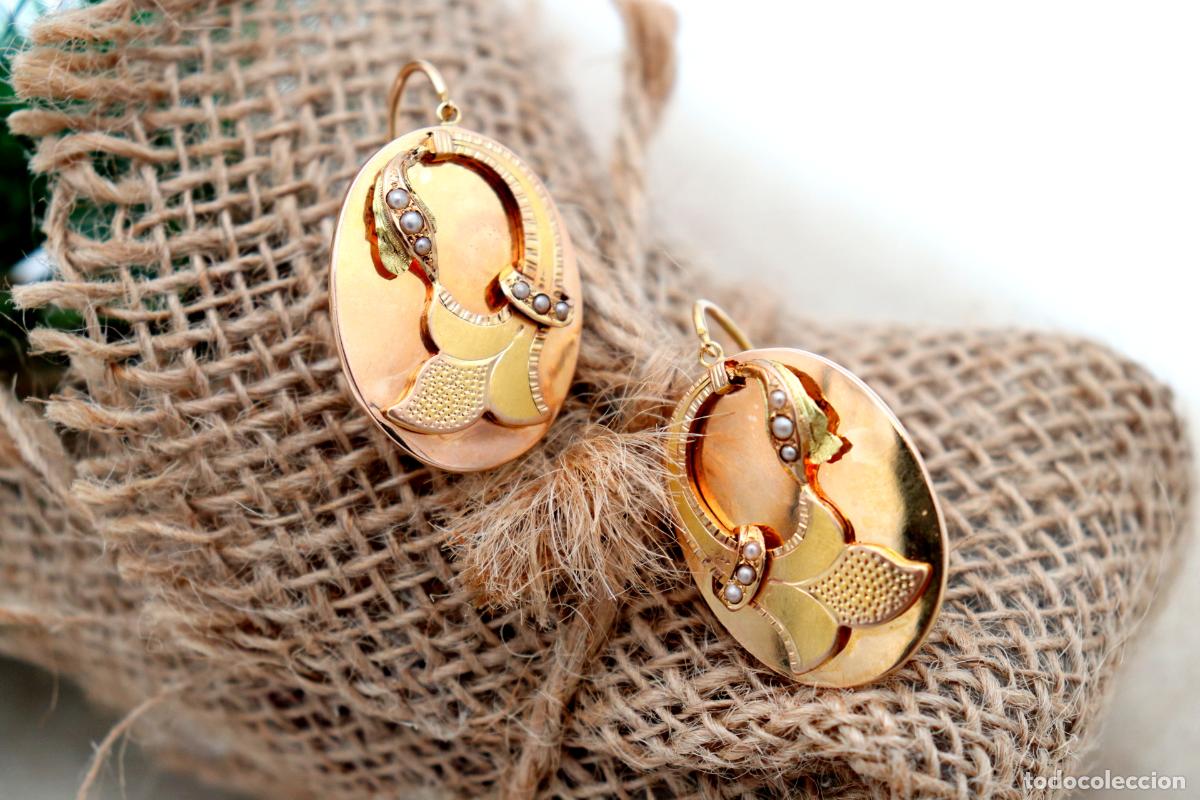 Joyeria: Pendientes de oro de 19,2 quilates con perlas - Foto 1