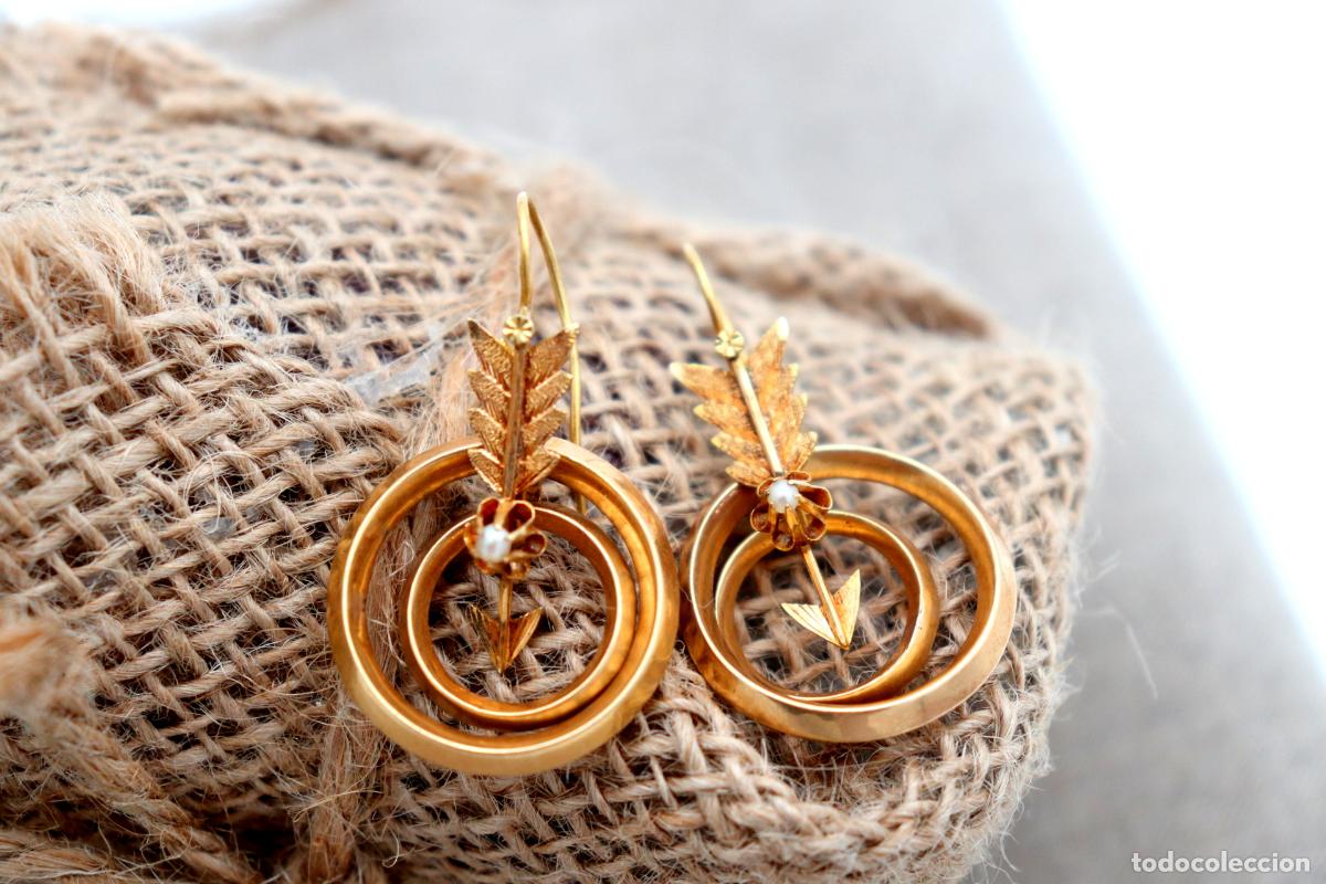 Joyeria: Pendientes de oro de 19,2 quilates con perlas - Foto 2