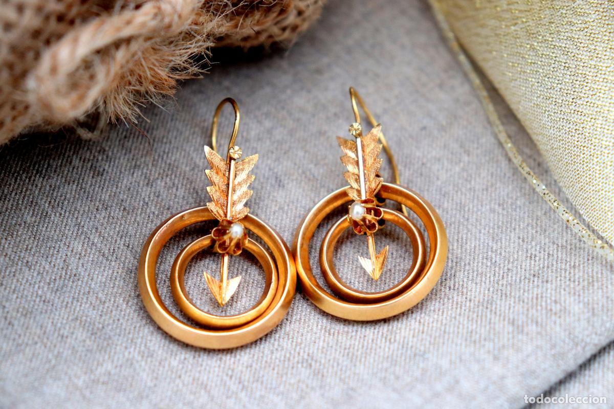 Joyeria: Pendientes de oro de 19,2 quilates con perlas - Foto 3