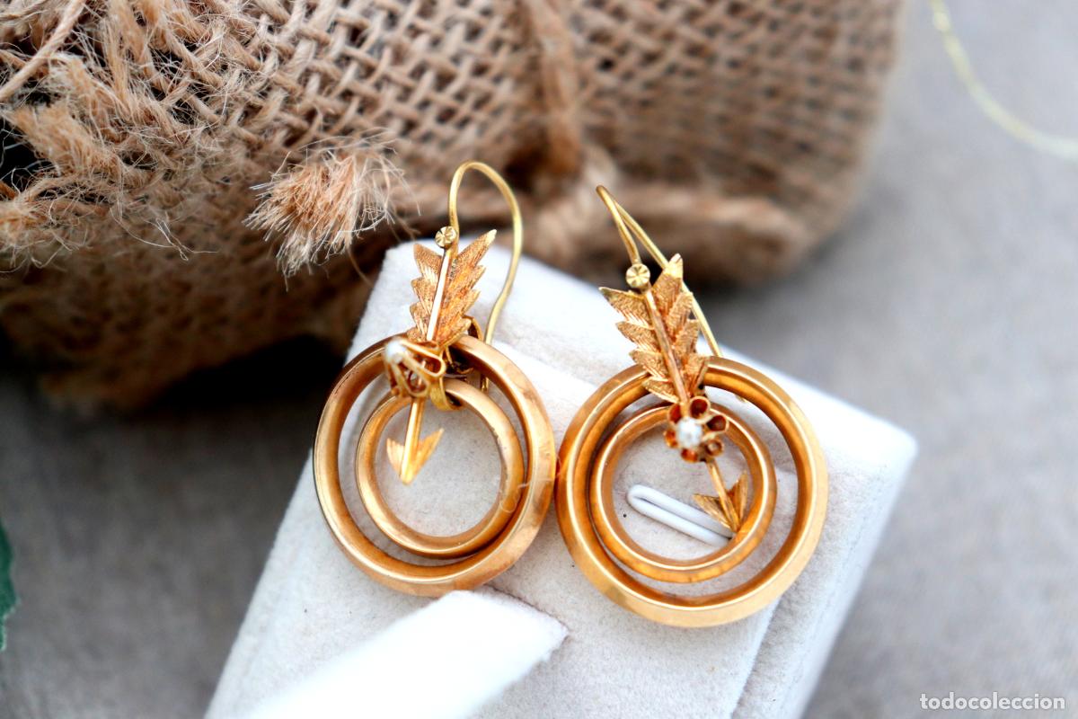 Joyeria: Pendientes de oro de 19,2 quilates con perlas - Foto 5