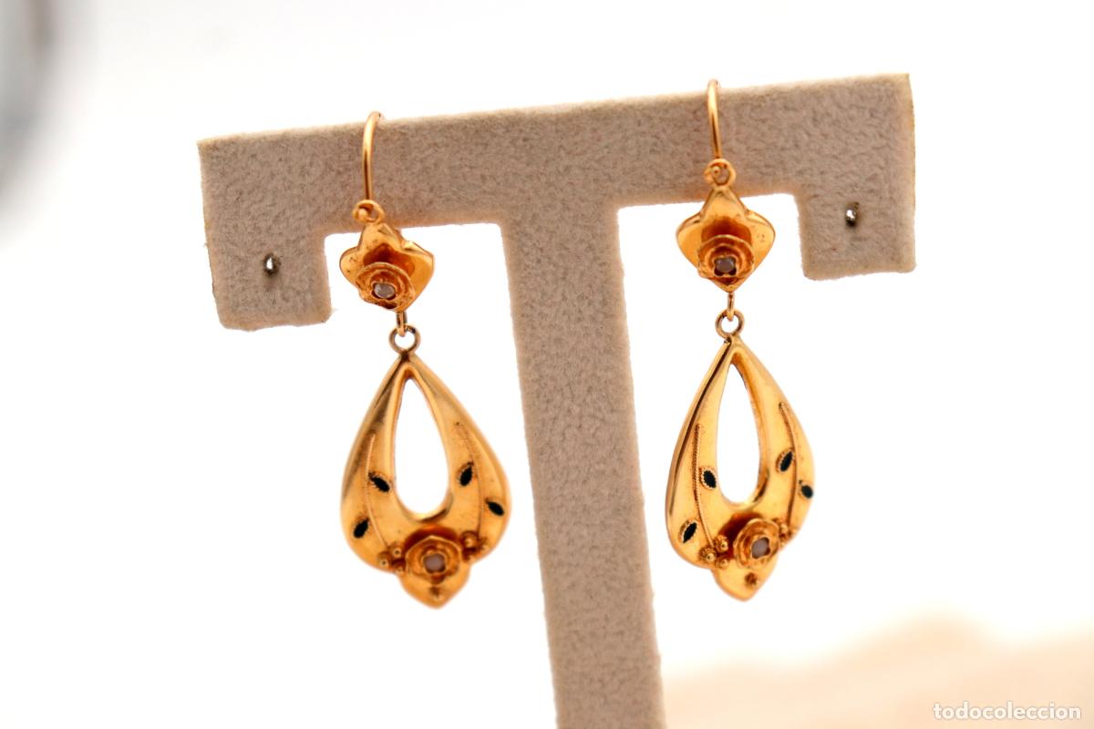 Joyeria: Pendientes de oro de 19,2 quilates con perlas - Foto 2