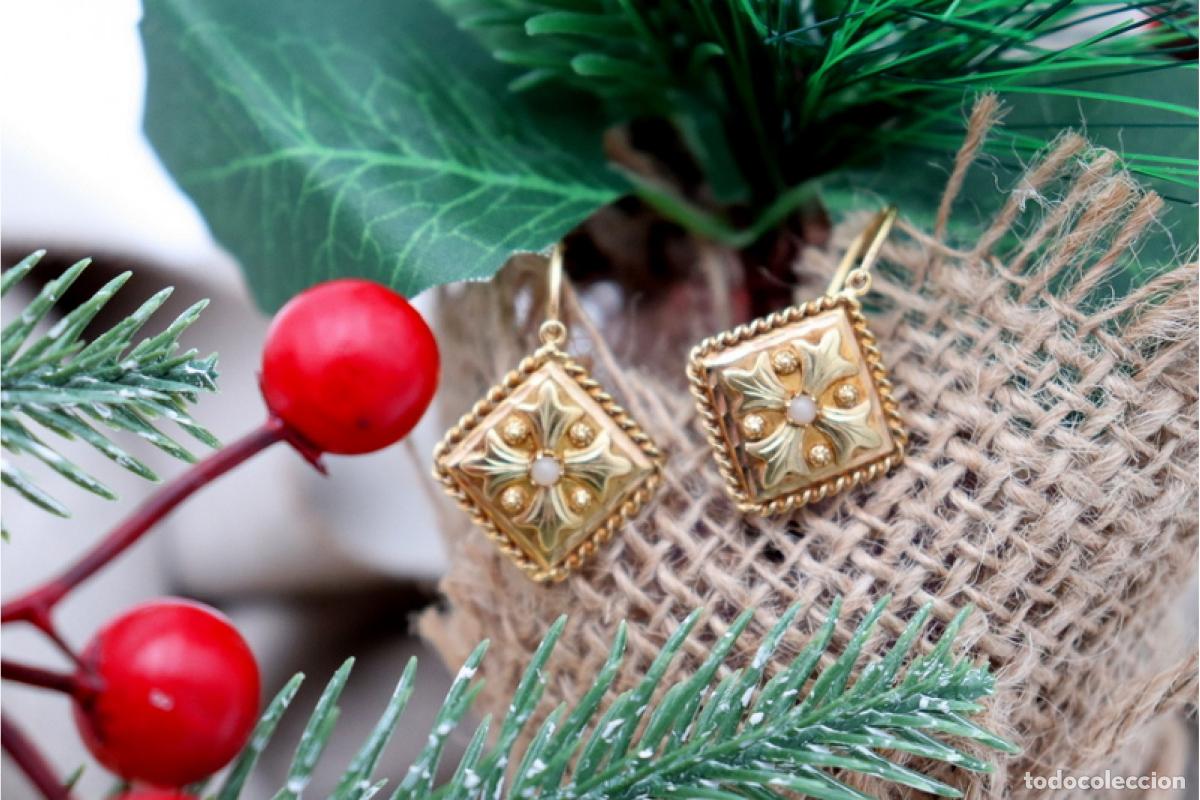 Joyeria: Pendientes de oro de 19,2 quilates con perlas - Foto 2