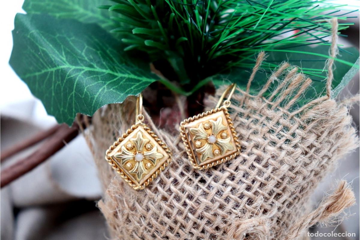 Joyeria: Pendientes de oro de 19,2 quilates con perlas - Foto 3