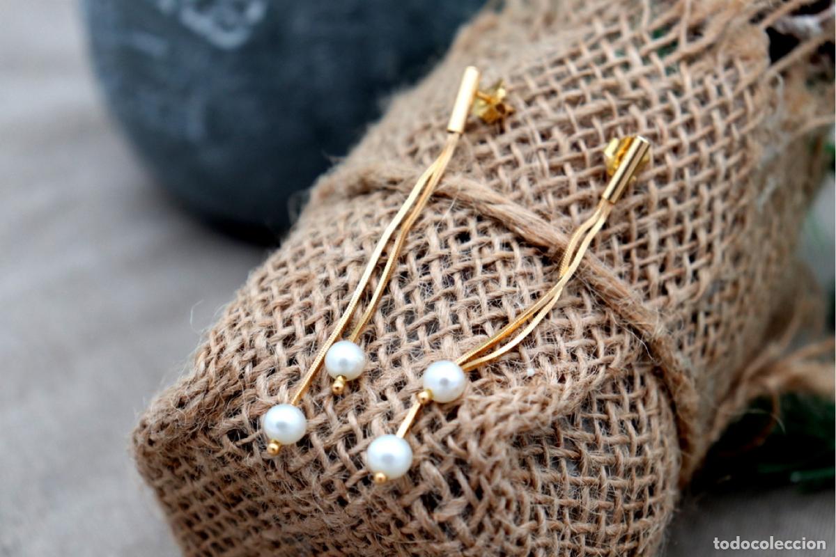 Joyeria: Pendientes de oro de 19,2 quilates con perlas - Foto 2