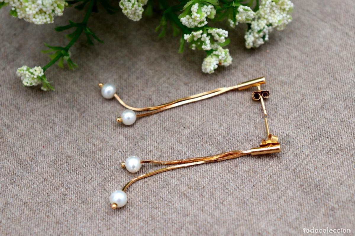 Joyeria: Pendientes de oro de 19,2 quilates con perlas - Foto 3