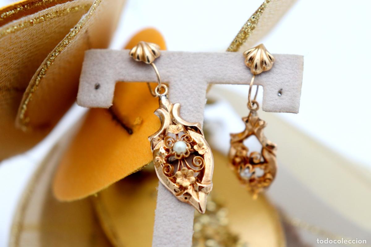 Joyeria: Pendientes de oro de 19,2 quilates con perlas - Foto 3